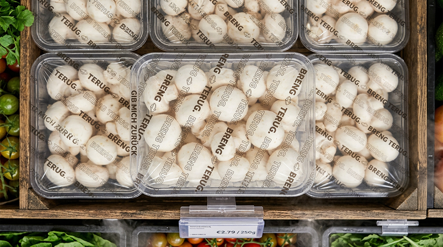 Un emballage réutilisable pour les champignons, du concept à la mise en pratique